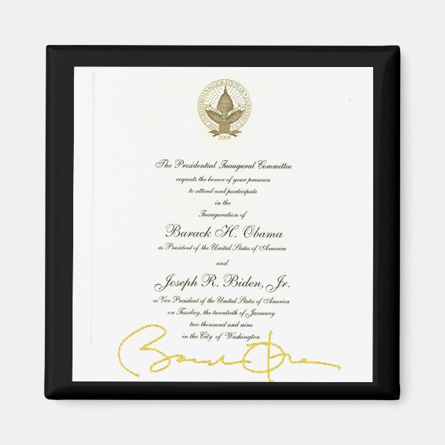 Obama signature official invitation magnet (Front)