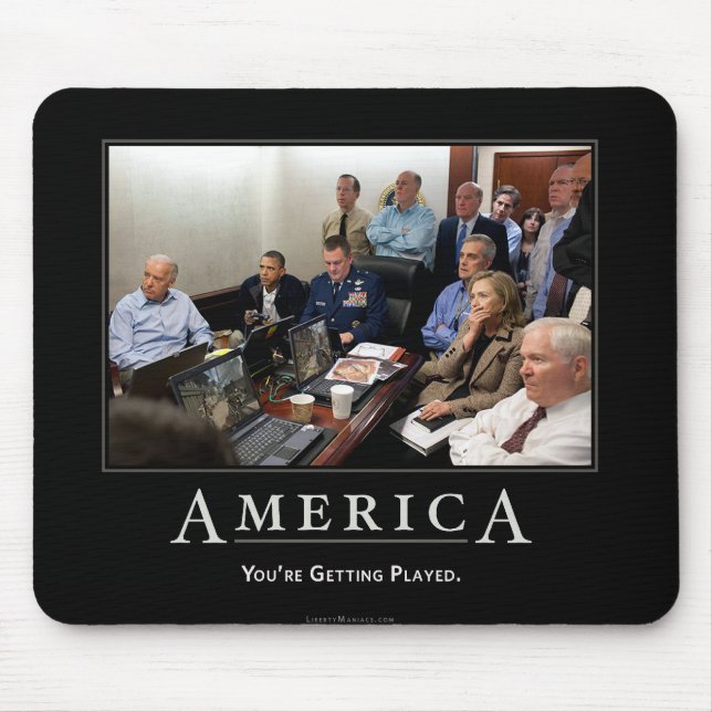 Obama Situation Room Demotivational Mouspad Mouse Mat (Front)