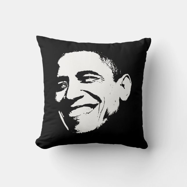 Obama Smile Stencil Side Cushion (Front)
