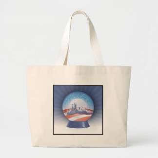 obama snow globe large tote bag