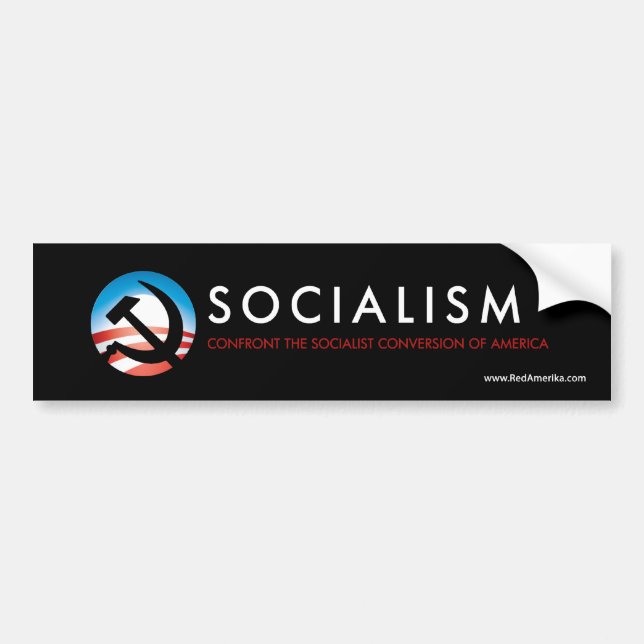 Obama Socialism Hammer and Sickle Bumper Sticker (Front)