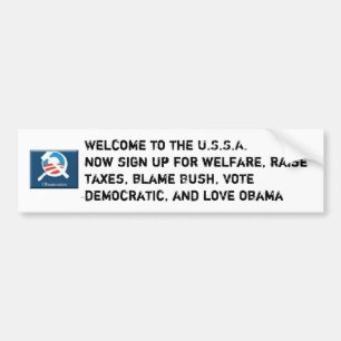 Obama SocialWelcome to the U.S.S.A.now sign up ... Bumper Sticker