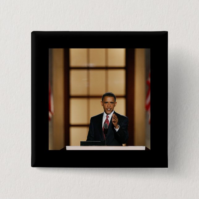 Obama-Speech 15 Cm Square Badge (Front)