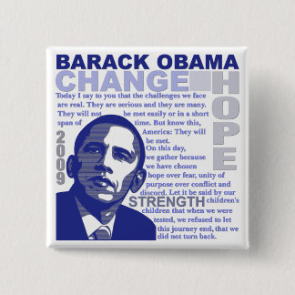 Obama Speech 15 Cm Square Badge