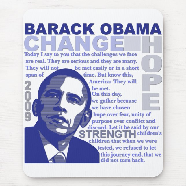 Obama Speech Mouse Mat (Front)