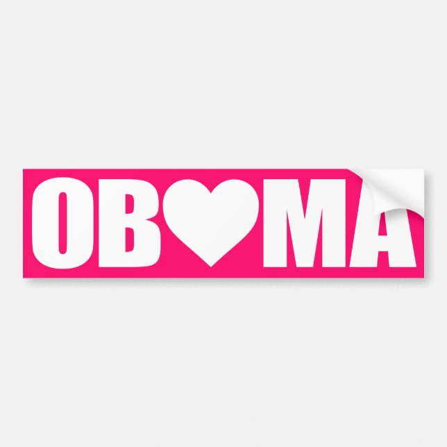 "'OBAMA' SPELLED WITH HEART" BUMPER STICKER (Front)