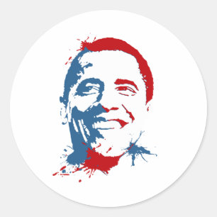 Obama splat classic round sticker