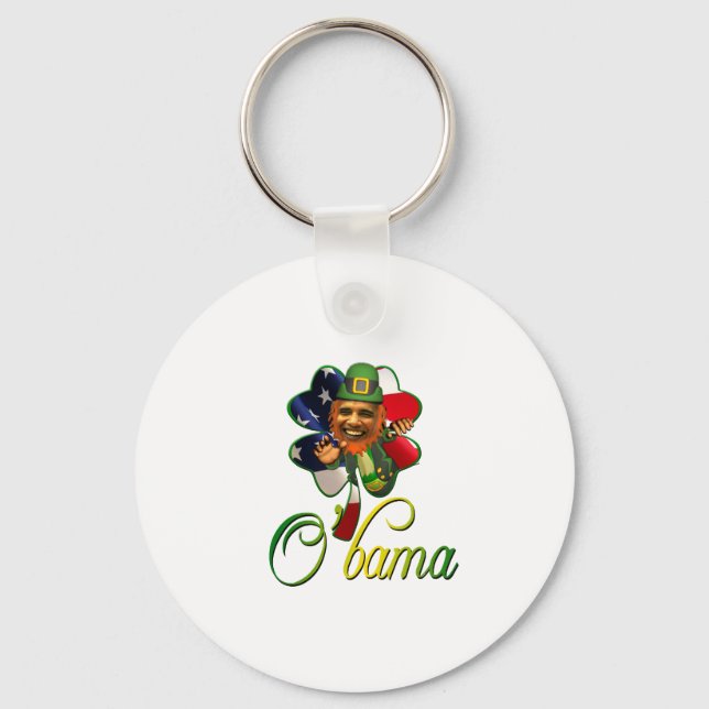 Obama St. Patrick's Day Spirit Key Ring (Front)