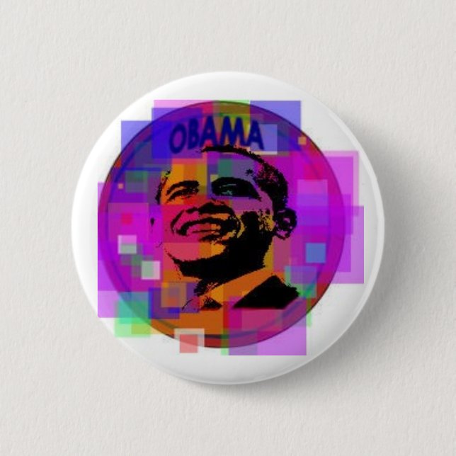 Obama Stained Glass- style Button (Front)
