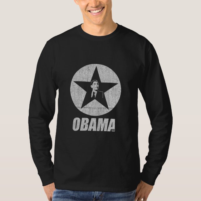 Obama Star Long Sleeve T-Shirt (Front)