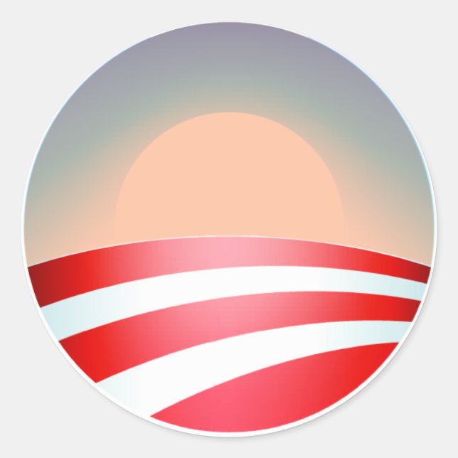 Obama Sunset Classic Round Sticker (Front)