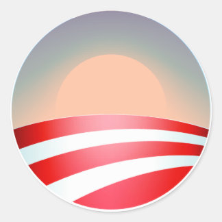 Obama Sunset Classic Round Sticker