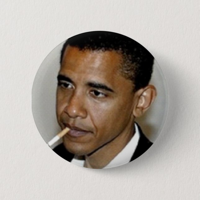 OBAMA, THANK YOU FOR SMOKING 6 CM ROUND BADGE (Front)