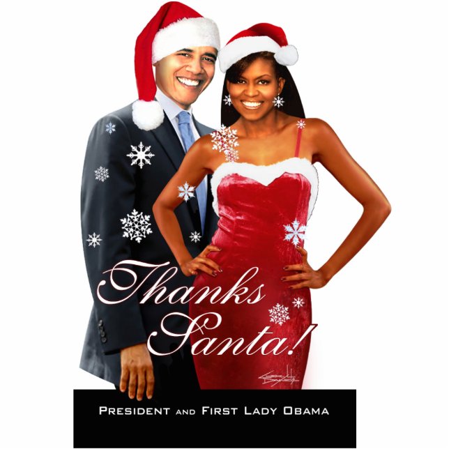 Obama - Thanks Santa Photo Sculpture (Front)