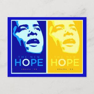 Obama - The New Hope Blue & Gold Postcard