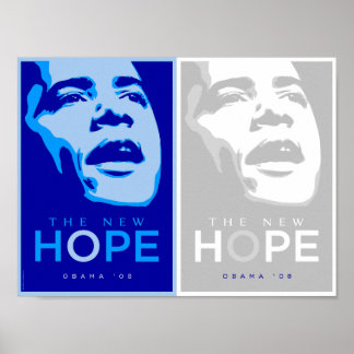 Obama - The New Hope Blue & White Poster