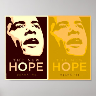 Obama The New Hope Brown & Gold Poster