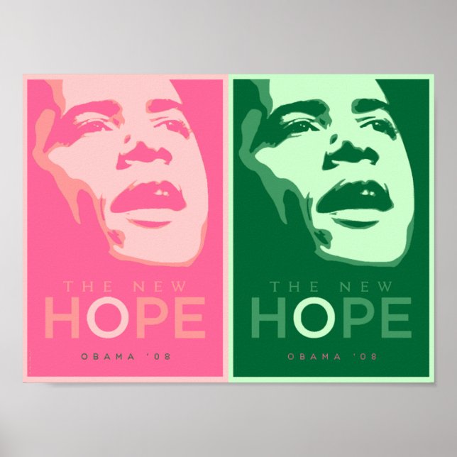 Obama - The New Hope Pink & Green Poster (Front)