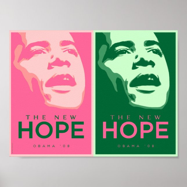 Obama - The New Hope Pink & Green Poster 2 (Front)