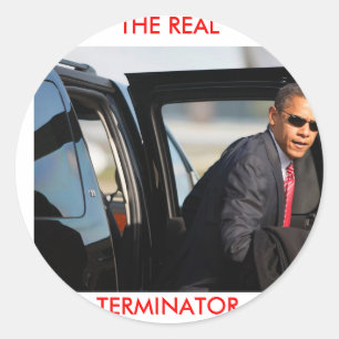 Obama - The Real Terminator Classic Round Sticker