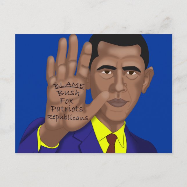 Obama Trades in Teleprompter Postcard (Front)