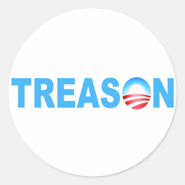 OBAMA TREASON CLASSIC ROUND STICKER (Front)