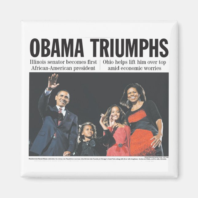 Obama Triumphs Magnet (Front)