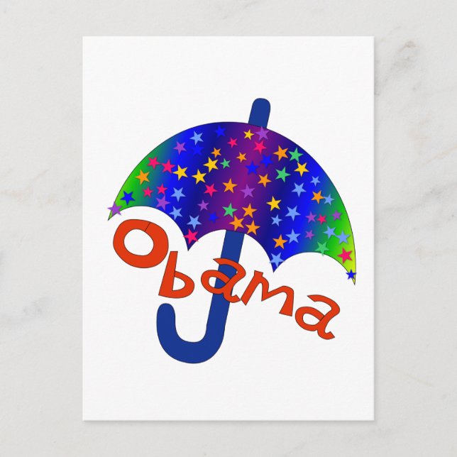 Obama Umbrella Inauguration Memento Postcard (Front)