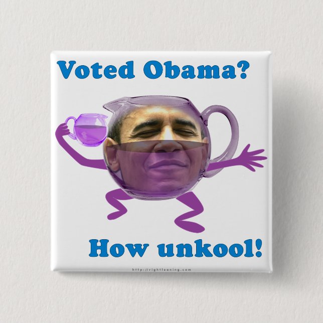 Obama unkool 15 cm square badge (Front)
