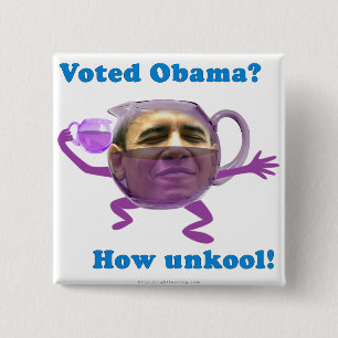 Obama unkool 15 cm square badge