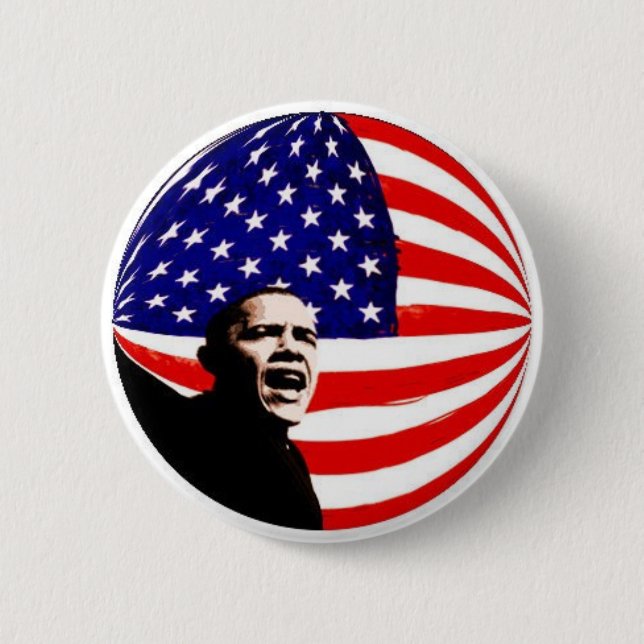 Obama US Flag Button (Front)