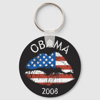 OBAMA US Flag Lips Keychain 89226