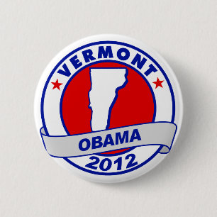 Obama - vermont 6 cm round badge