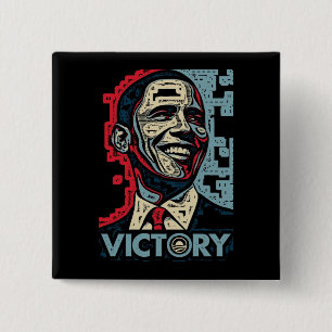 Obama Victory 15 Cm Square Badge