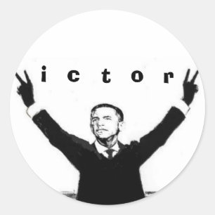 Obama VICTORY Round Stickers