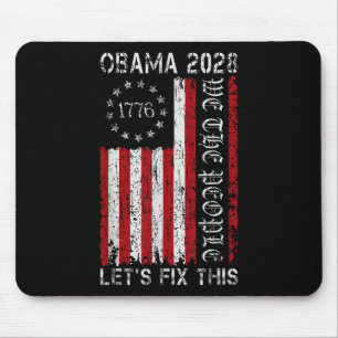 Obama Vintage Flag Retro Patriotic 2028 Political  Mouse Mat