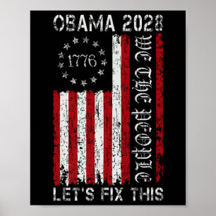 Obama Vintage Flag Retro Patriotic 2028 Political Poster