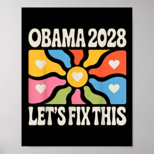 Obama Vintage Flag Retro Patriotic 2028 Political Poster