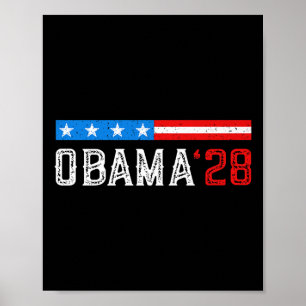 Obama Vintage Flag Retro Patriotic 2028 Political  Poster