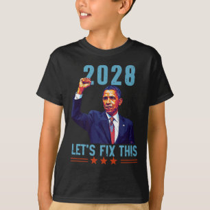 Obama Vintage Patriotic 2028 Political Protest Ral T-Shirt