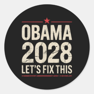 Obama Vintage President 2028 Obama _26 Classic Round Sticker