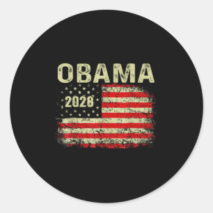 Obama Vintage President 2028 Obama Retro Flag Amer Classic Round Sticker