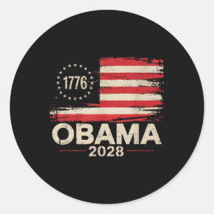 Obama Vintage President 2028 Obama Retro Flag Amer Classic Round Sticker