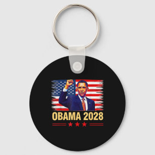 Obama Vintage President 2028 Obama Retro Flag Amer Key Ring