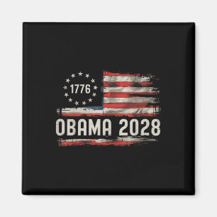 Obama Vintage President 2028 Obama Retro Flag Amer Magnet