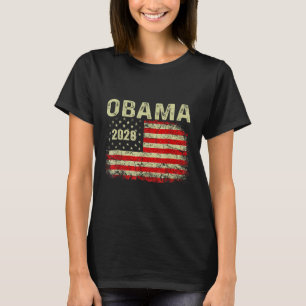 Obama Vintage President 2028 Obama Retro Flag Amer T-Shirt