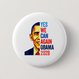 Obama Vintage Retro Patriotic 2028 Political Prote 6 Cm Round Badge