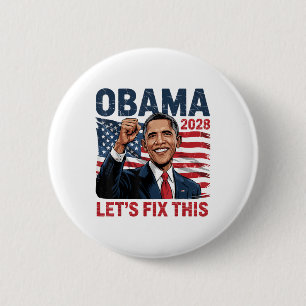 Obama Vintage Retro Patriotic 2028 Political Prote 6 Cm Round Badge