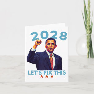 Obama Vintage Retro Patriotic 2028 Political Prote Card