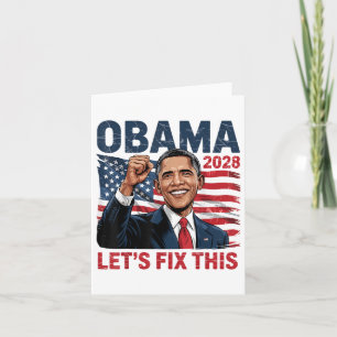 Obama Vintage Retro Patriotic 2028 Political Prote Card